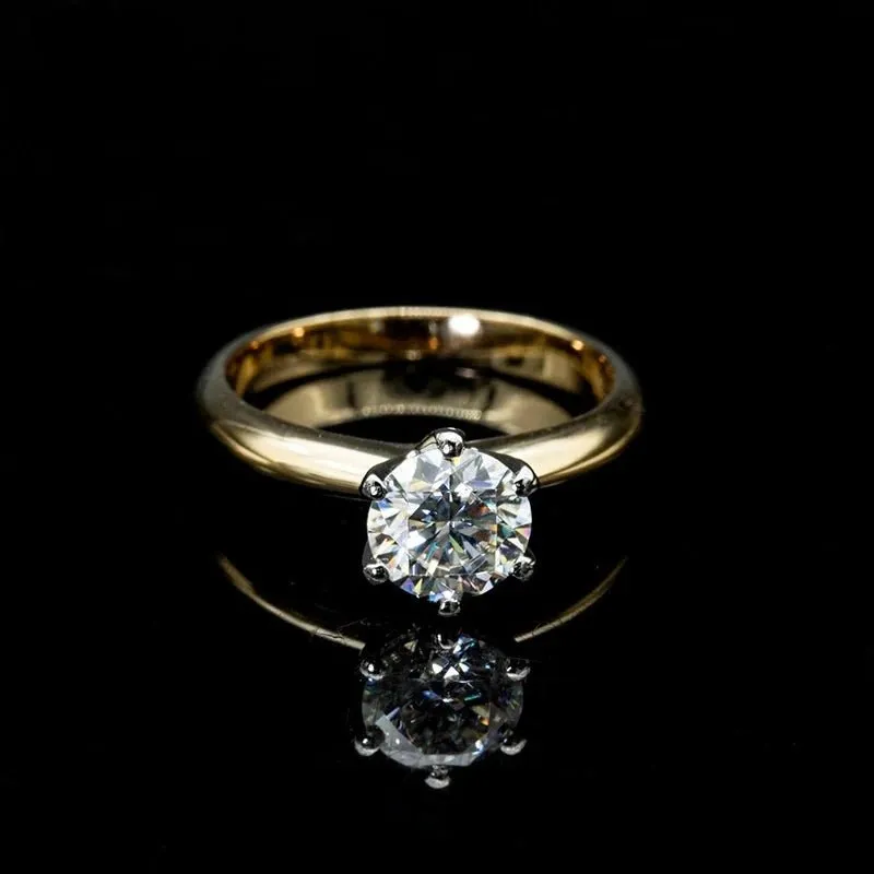 14k Yellow Gold 1.0 Ct Round Diamond Ring Set