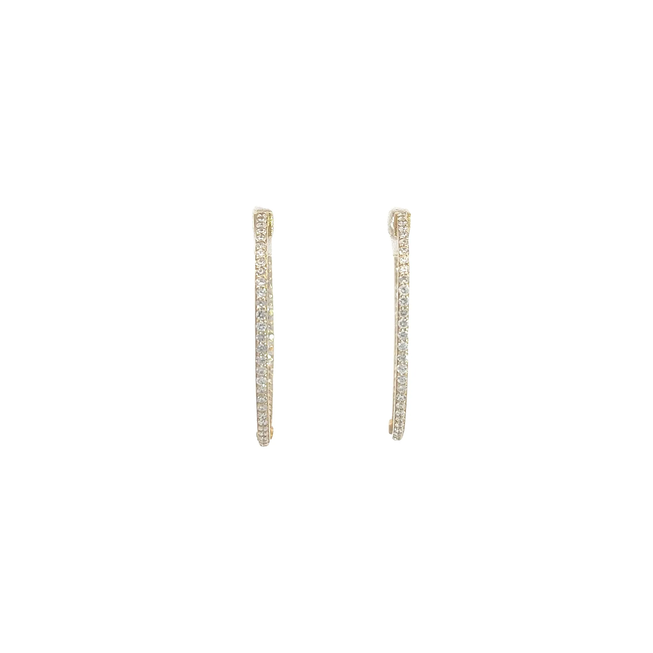 14k yellow gold 1.12ct G VS2 round Diamond Inside-outside Hoop earrings