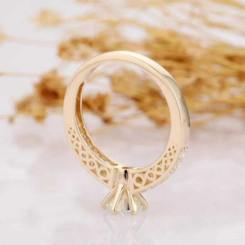 14k Yellow Gold 1ct Diamond Filigree Style Engagement Ring