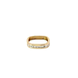 14K YELLOW GOLD .50CT F VVS STEP CUT SQUARED DIAMOND RING SIZE 5 1/2