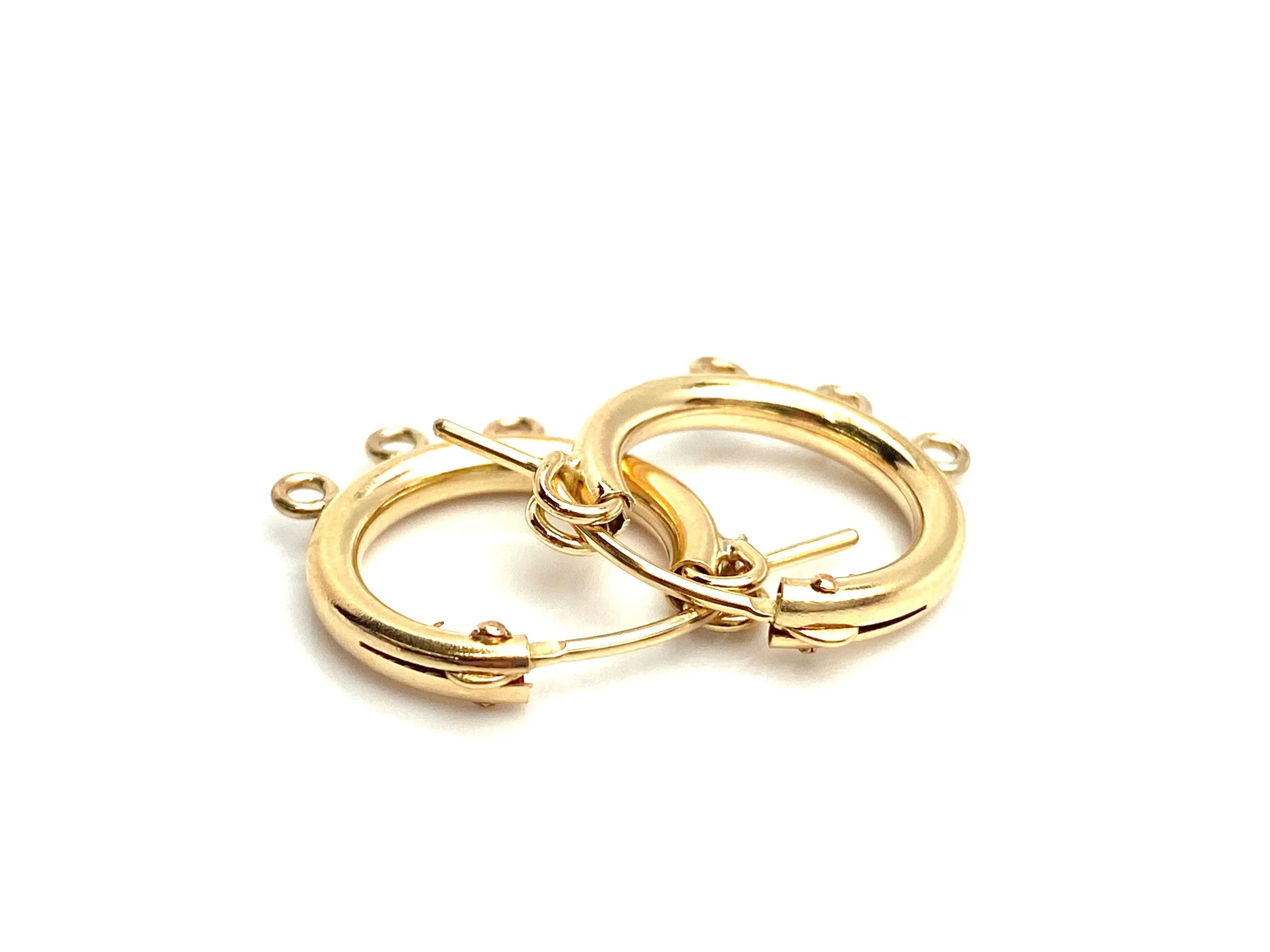 14KGF Hoop earrings w 3jr , Sku#090C003JR