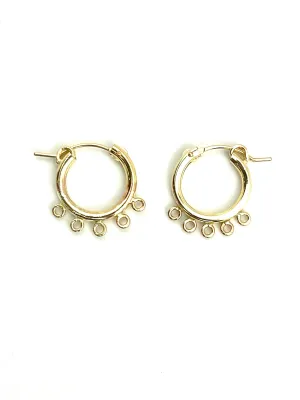 14KGF Hoops w/ 5 Jump Rings, Sku#090 C 00 5 JR