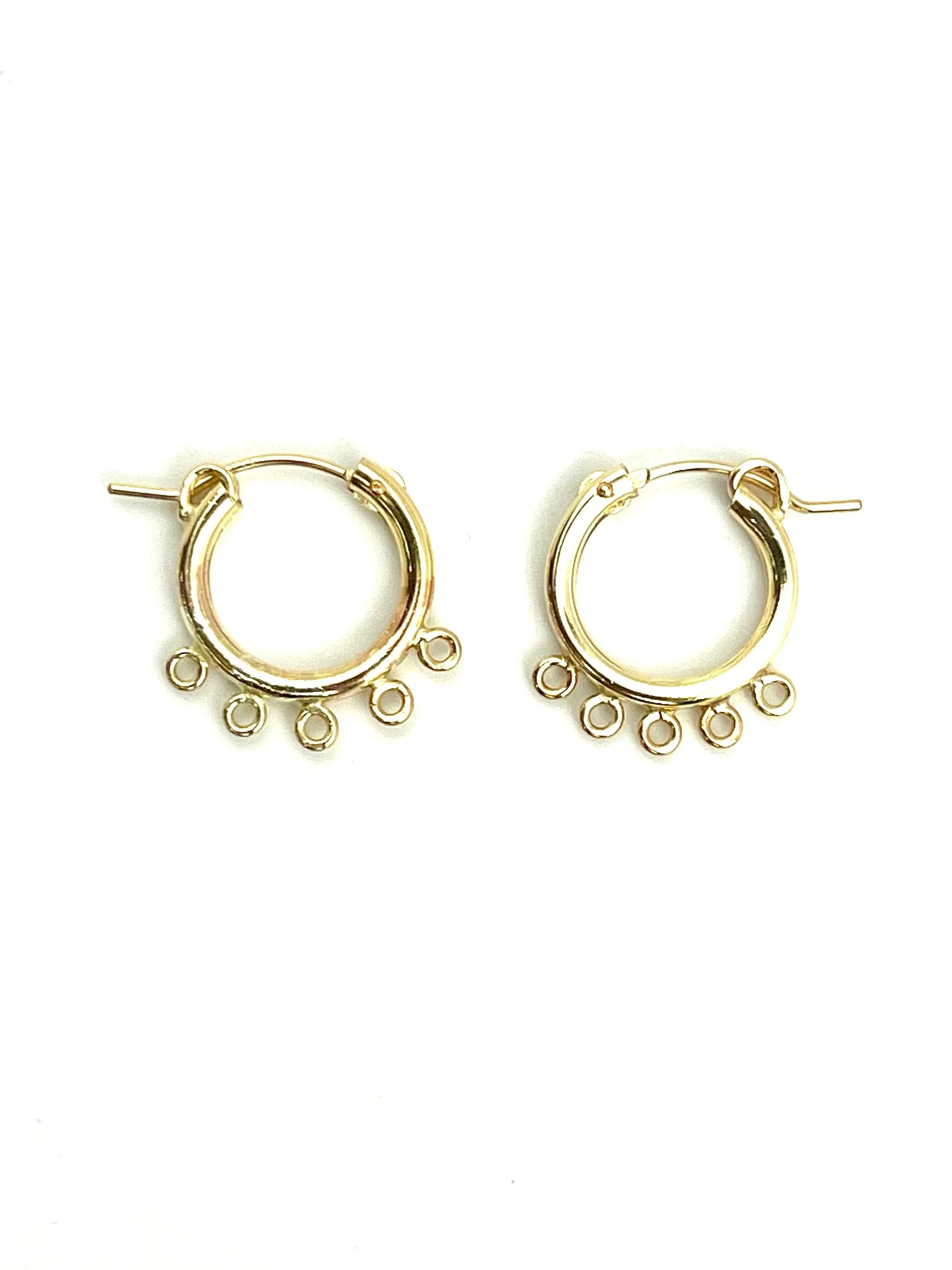 14KGF Hoops w/ 5 Jump Rings, Sku#090 C 00 5 JR