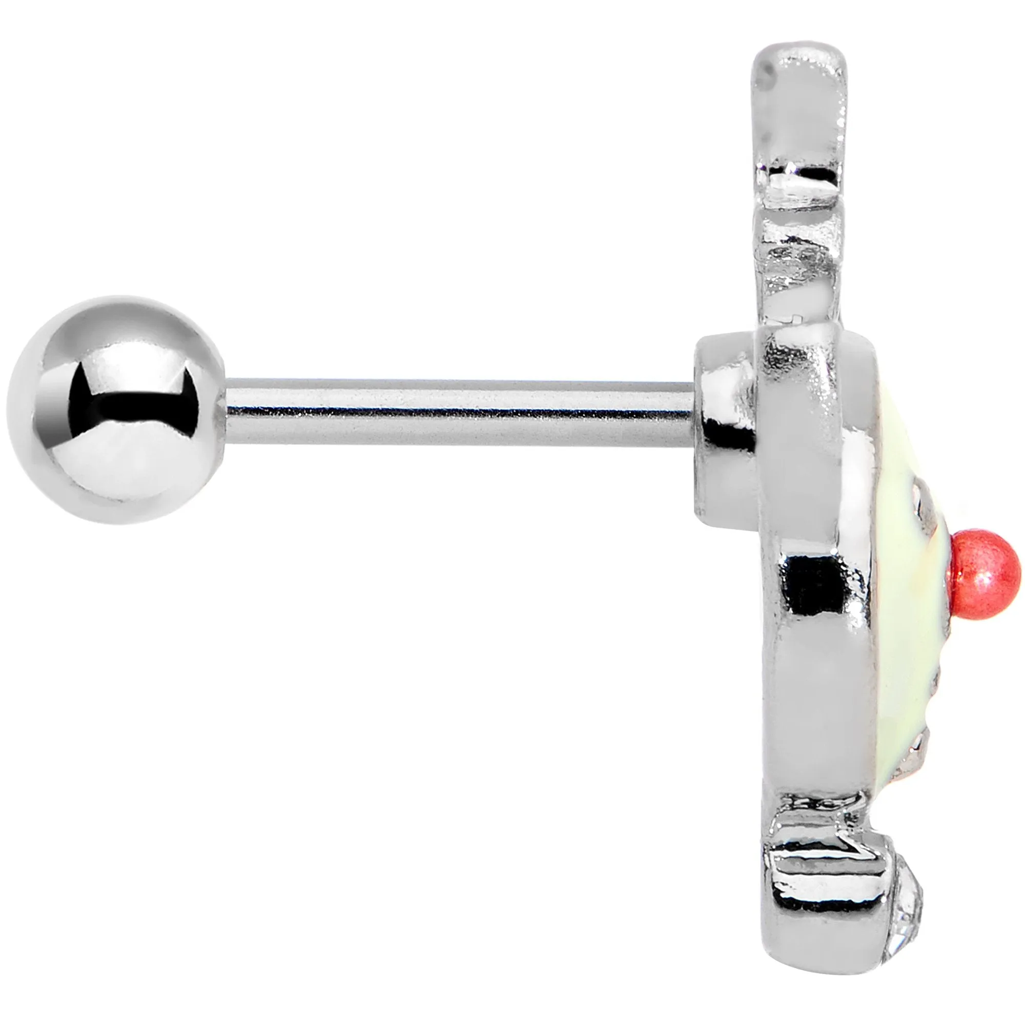 16 Gauge 1/4 Clear Red Gem Reindeer Tragus Cartilage Earring