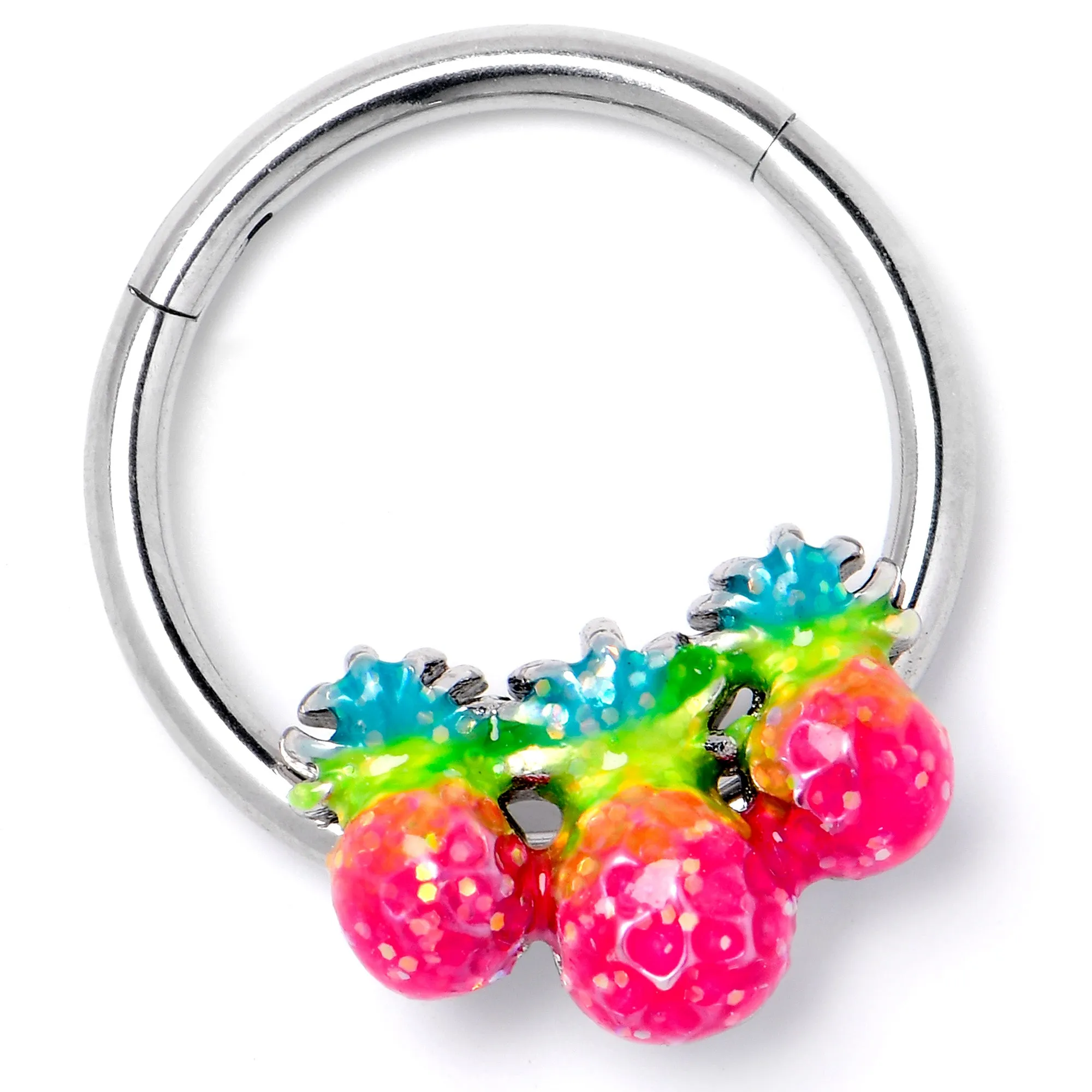 16 Gauge 3/8 Hot Tropical Pineapples Hinged Segment Ring