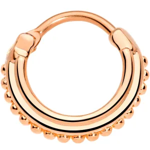 16 Gauge 3/8 Rose Gold Tone Delicate Details Hinged Septum Ring