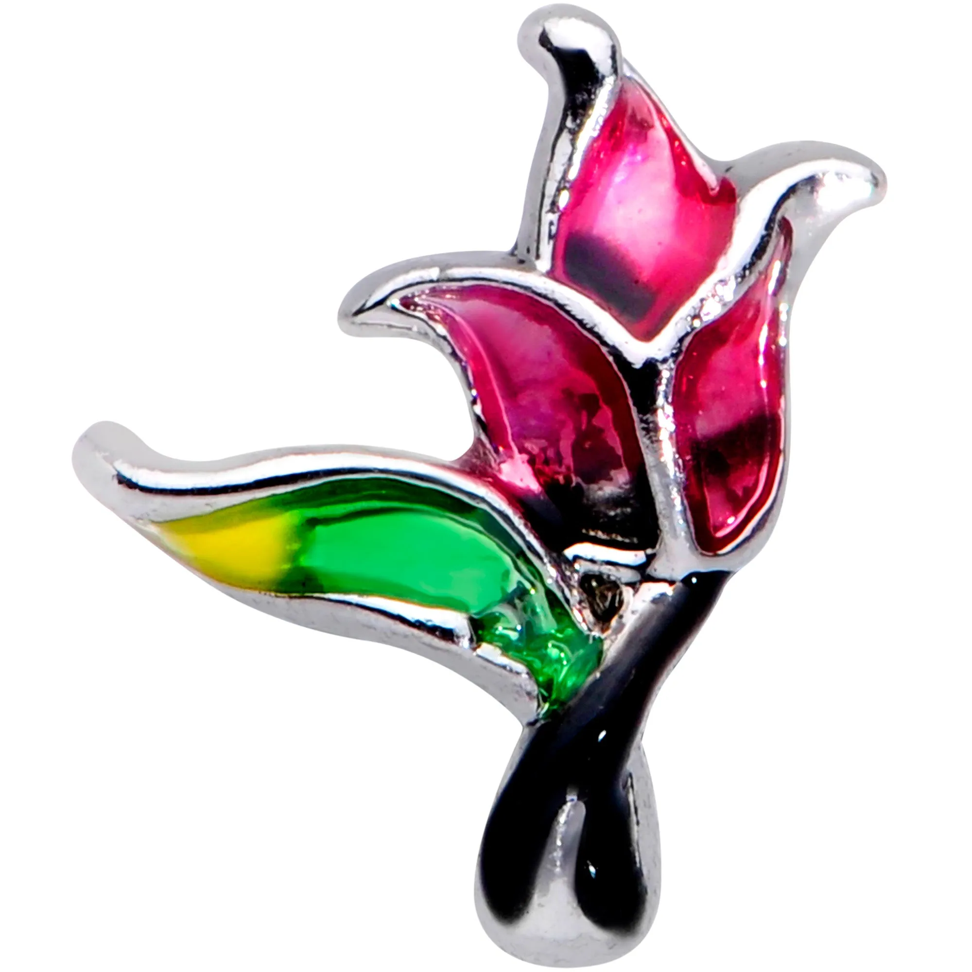 16 Gauge 5/16 Green Purple Tropical Flower Labret Monroe Tragus
