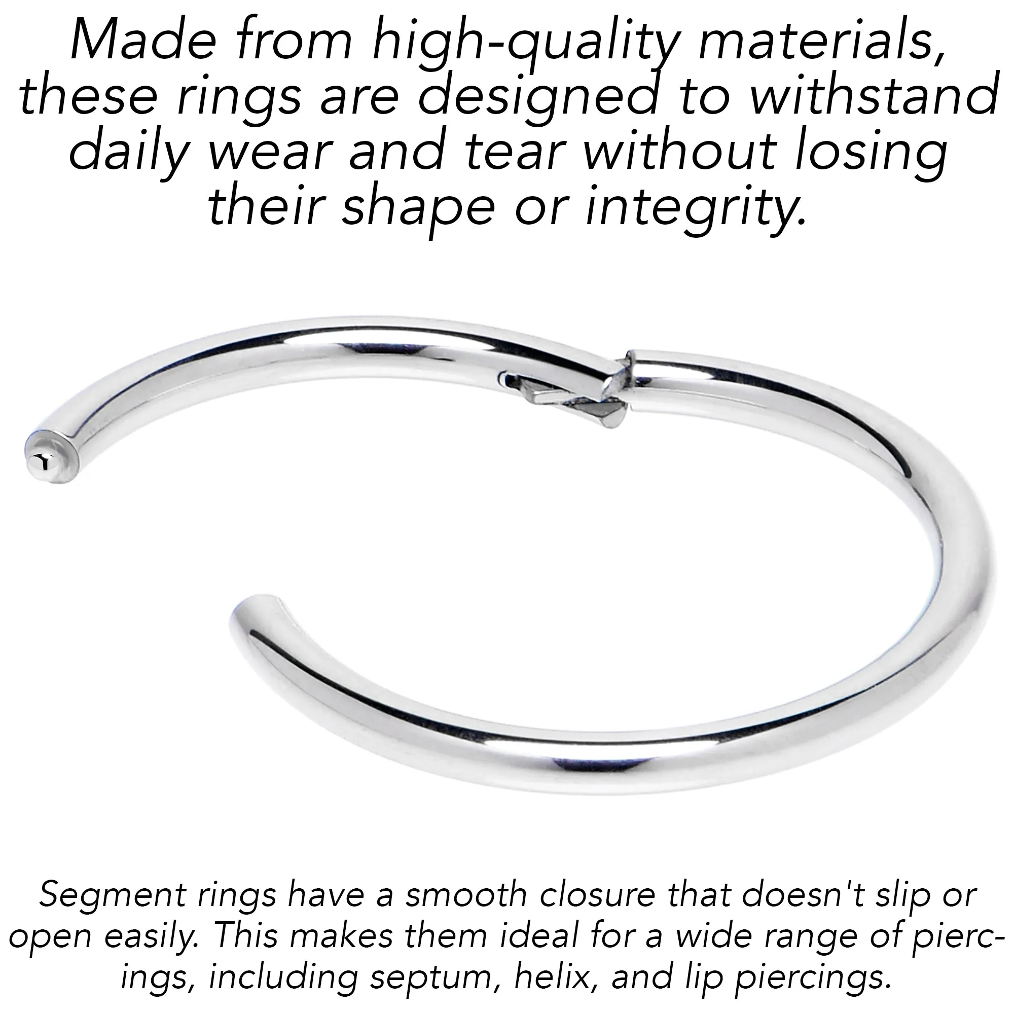 16 Gauge 5/8 316L Surgical Steel Precision Hinged Segment Hoop