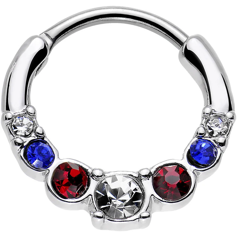 16 Gauge 9mm Red Clear Blue Gem All American Simple Septum Clicker