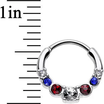 16 Gauge 9mm Red Clear Blue Gem All American Simple Septum Clicker