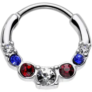16 Gauge 9mm Red Clear Blue Gem All American Simple Septum Clicker