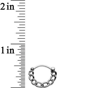 16 Gauge Chain Link Black IP over Stainless Steel Septum Clicker