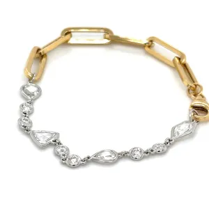 1.68ct tw Mix-shape Rose cut Diamond Paper Link Bracelet