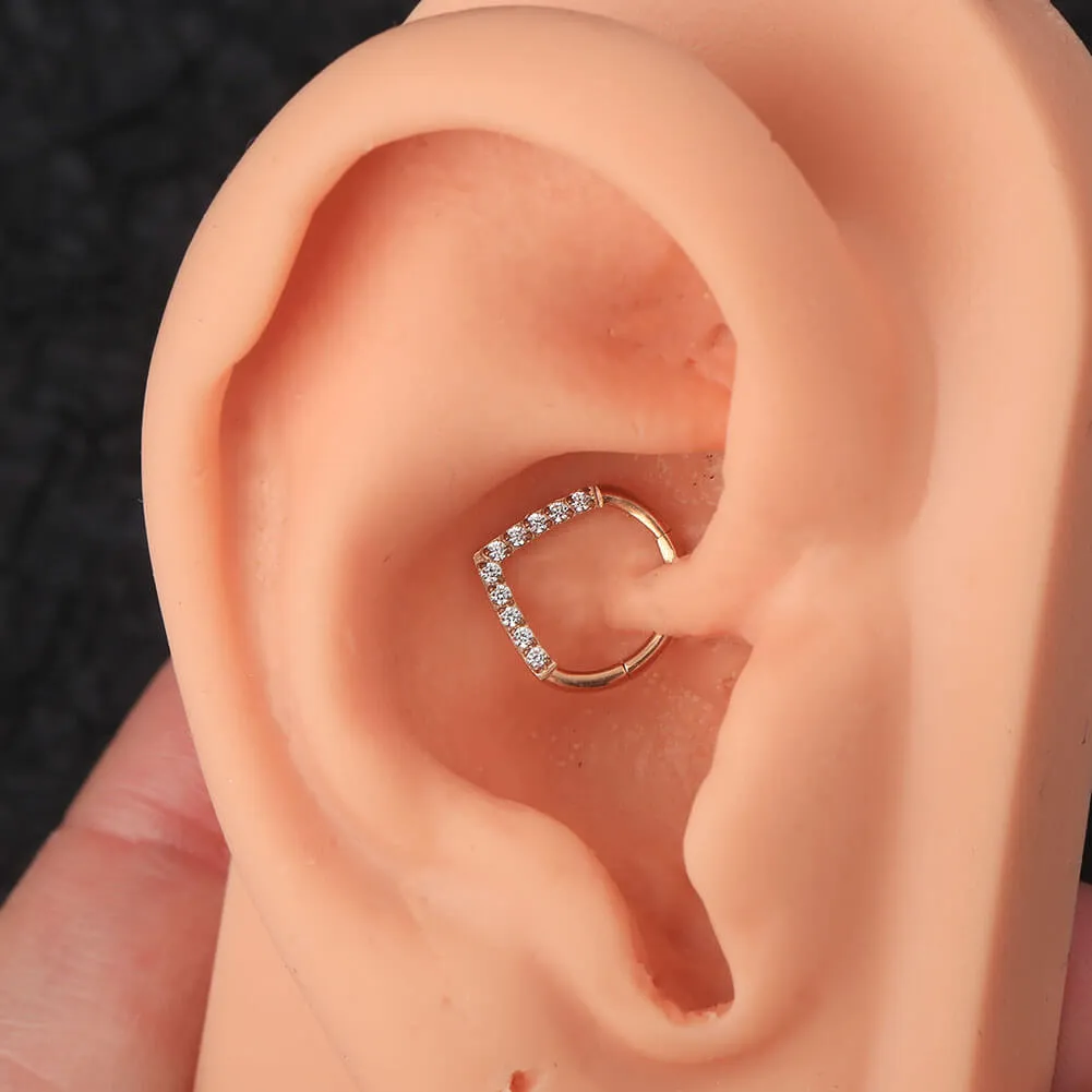 16G 8/10mm Clear CZ Triangle Septum Ring