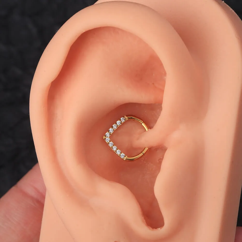 16G 8/10mm Clear CZ Triangle Septum Ring