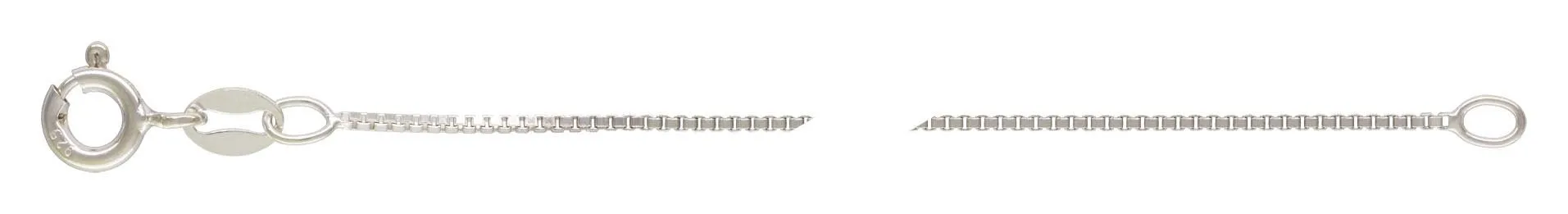 16" 015 (0.85mm) Box Chain, Sterling Silver. Made in USA. #501470516L