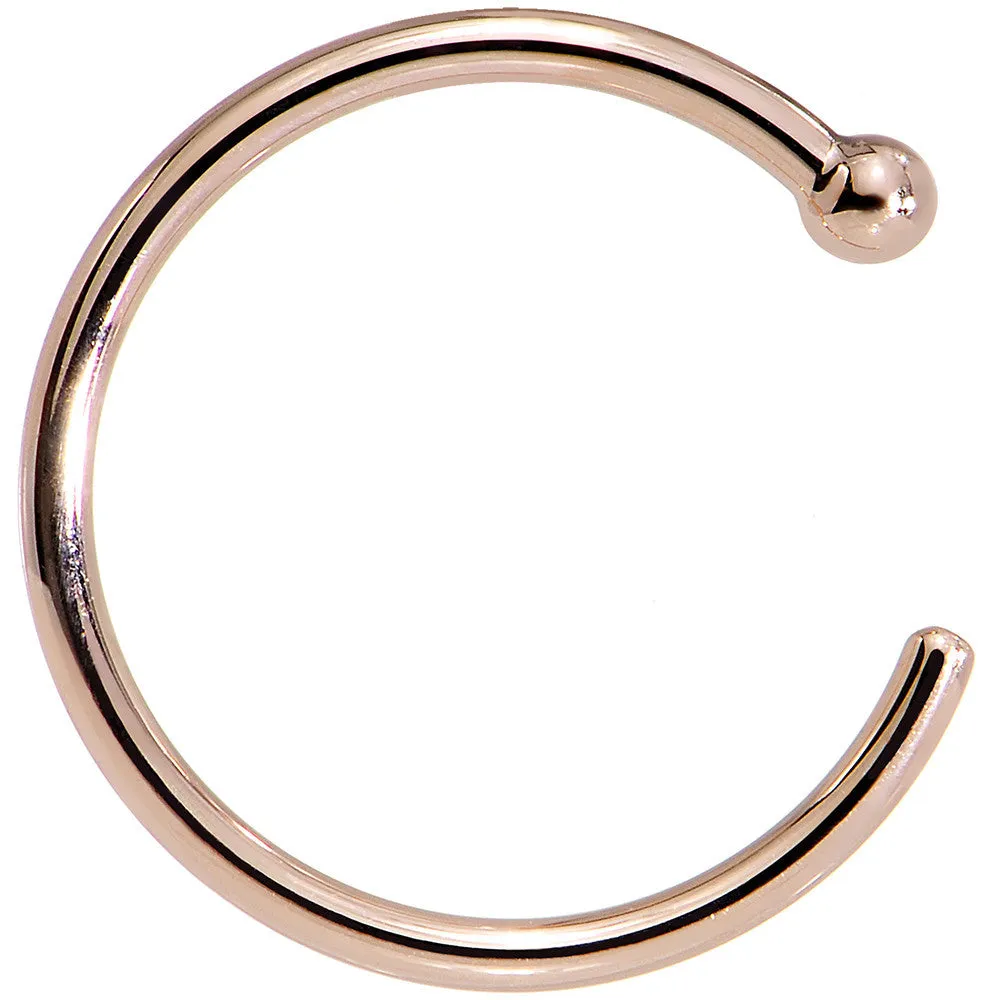 18 Gauge 3/8 14kt Solid Rose Gold Nose Hoop