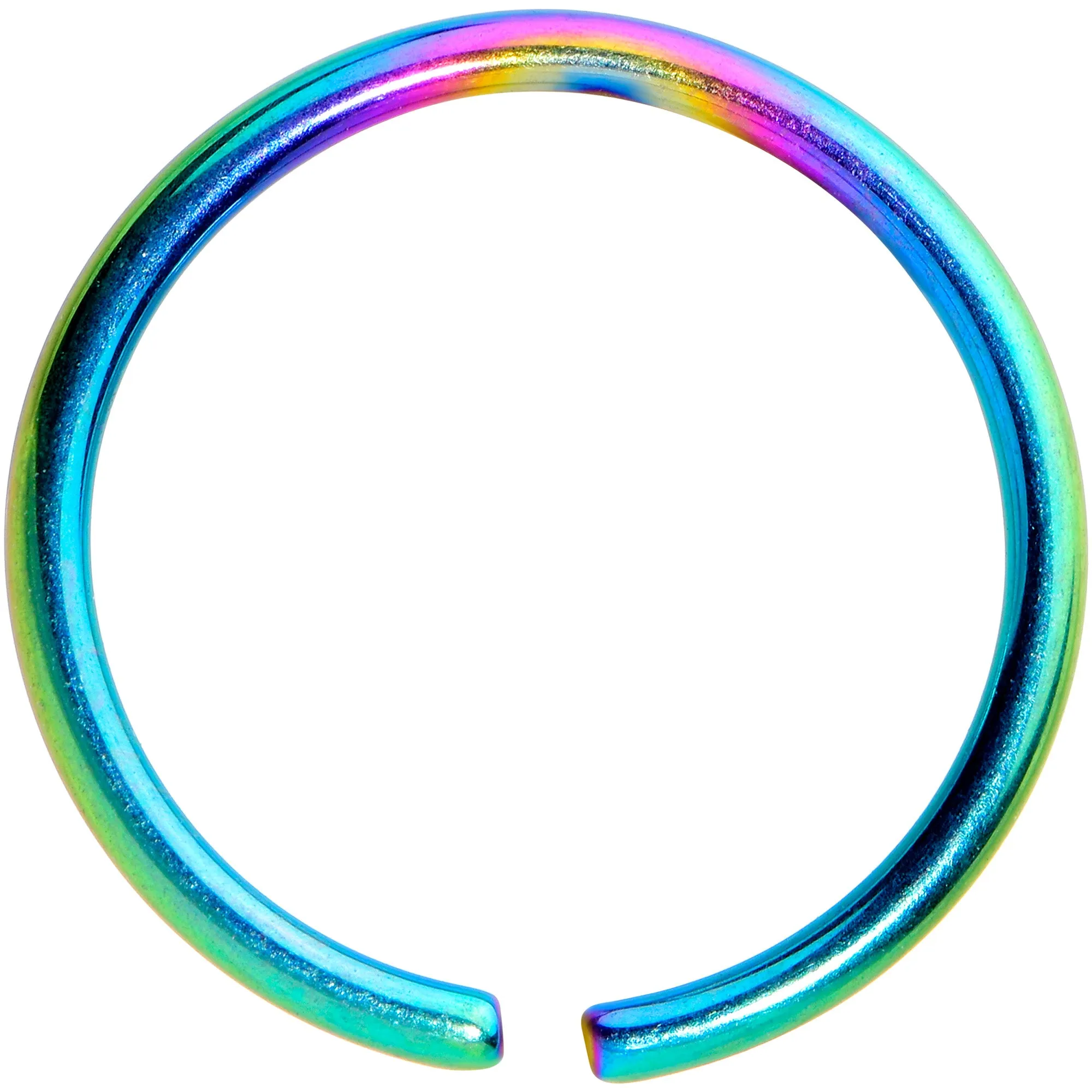 18 Gauge 3/8 Rainbow PVD Grade 23 Titanium Bendable Hoop Ring
