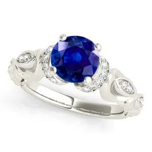 1.80 ct. Genuine Blue Sapphire Vintage Ring