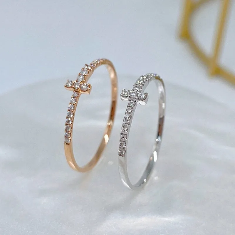 18K Gold Diamond Classic Half Eternity Ring Exclusively Handcrafted 0.1 Carat Natural Diamond (H-F Color, VS1-VS2 Clarity)