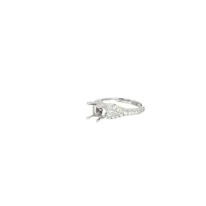 18k White Gold 1.32ct F VS2 Round Diamond Semi-Mount Ring