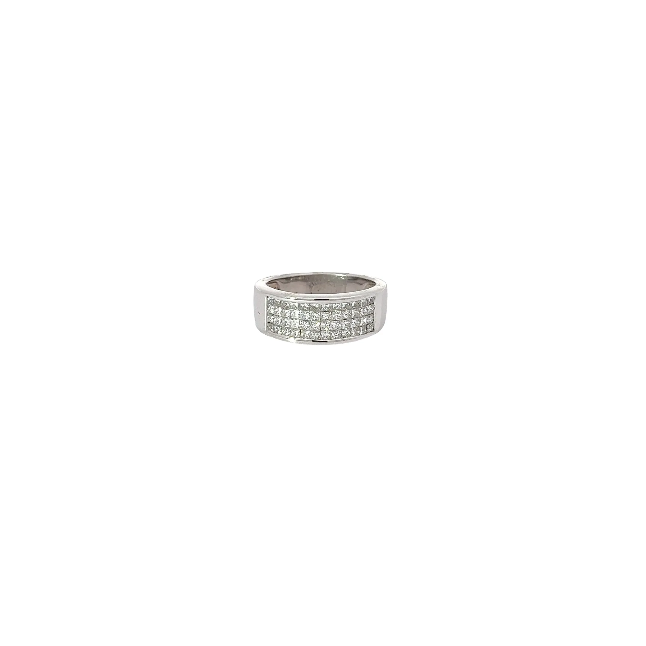 18K WHITE GOLD 1CT FVS2 INVISIBLE DIAMOND RING 8MM