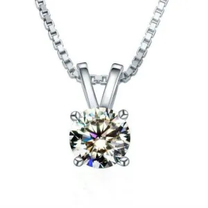18k White Gold Round Diamond Necklace