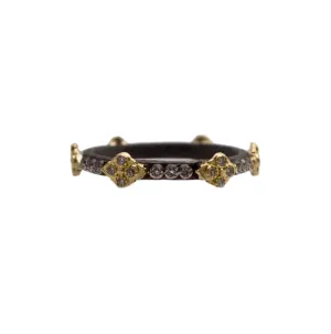 18KY Gold and Blackened Sterling Silver Crivelli Stack Band