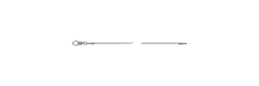 18" 1.0mm Round Omega Chain, Sterling Silver. Made in USA. #501600018L