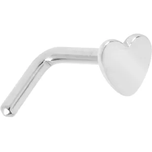 20 Gauge 1/4 ASTM F-136 Implant Grade Titanium Heart End L Shape Nose Ring