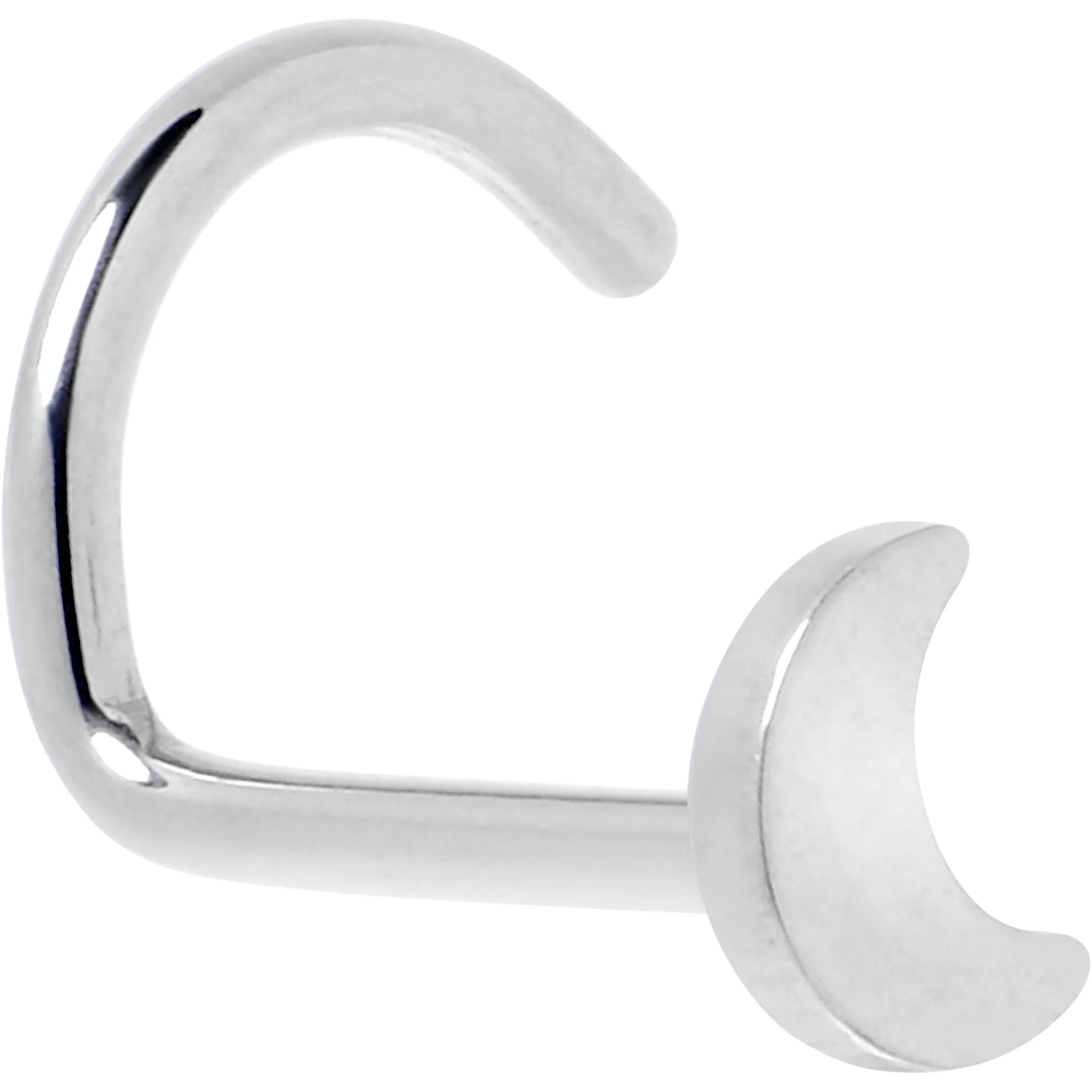 20 Gauge 1/4 ASTM F-136 Implant Grade Titanium Moon Threadless Left Side Nose Screw