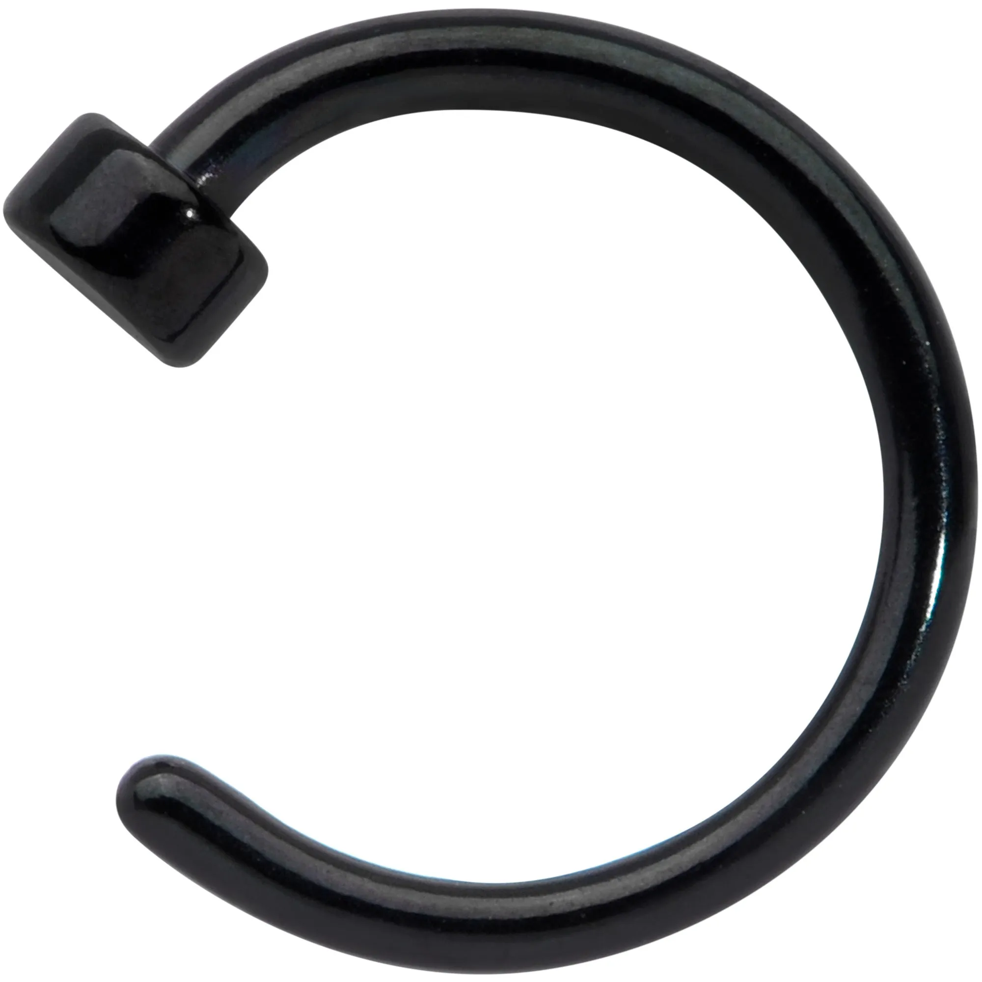 20 Gauge 1/4 Black Simple Disc Nose Hoop