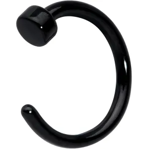 20 Gauge 1/4 Black Simple Disc Nose Hoop