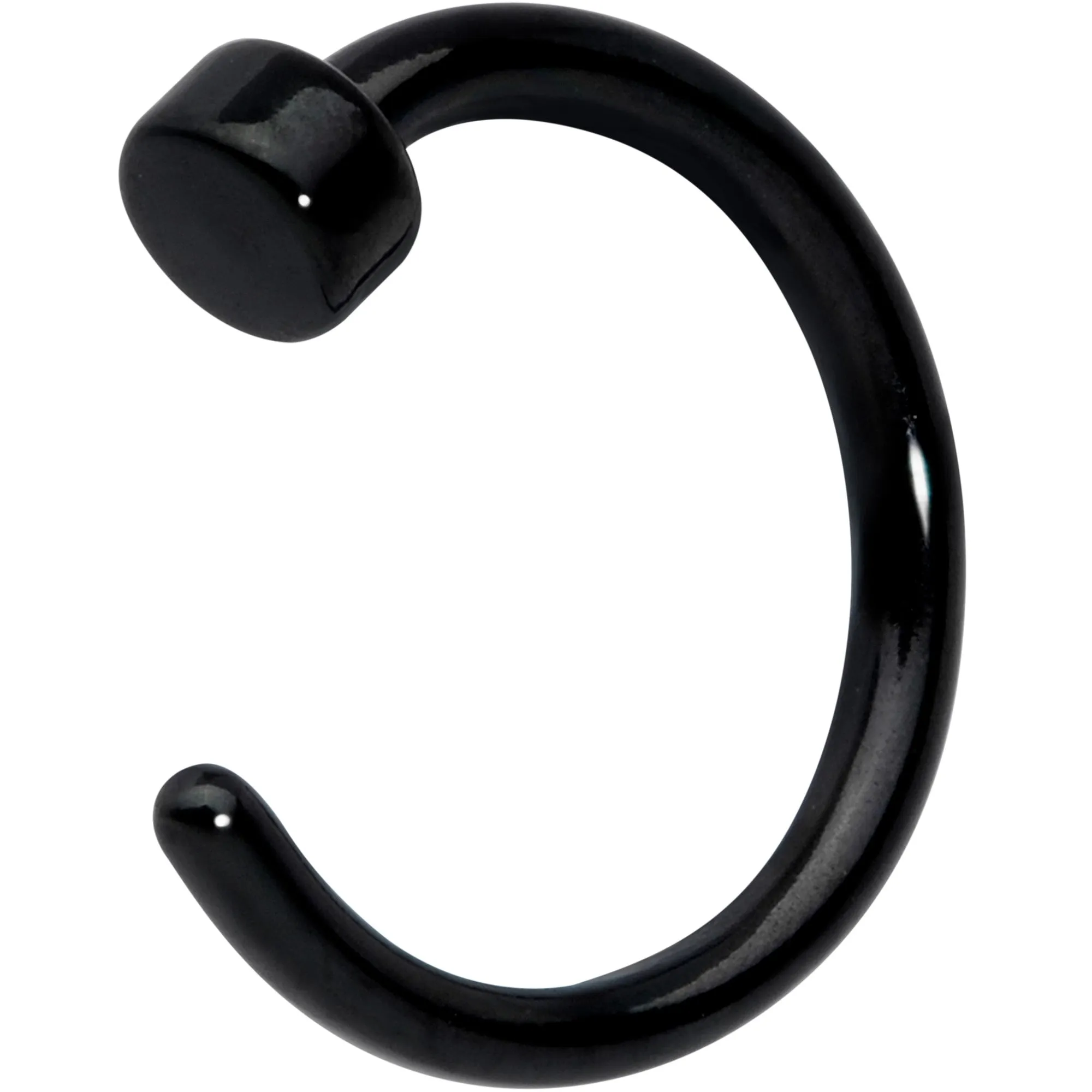 20 Gauge 1/4 Black Simple Disc Nose Hoop