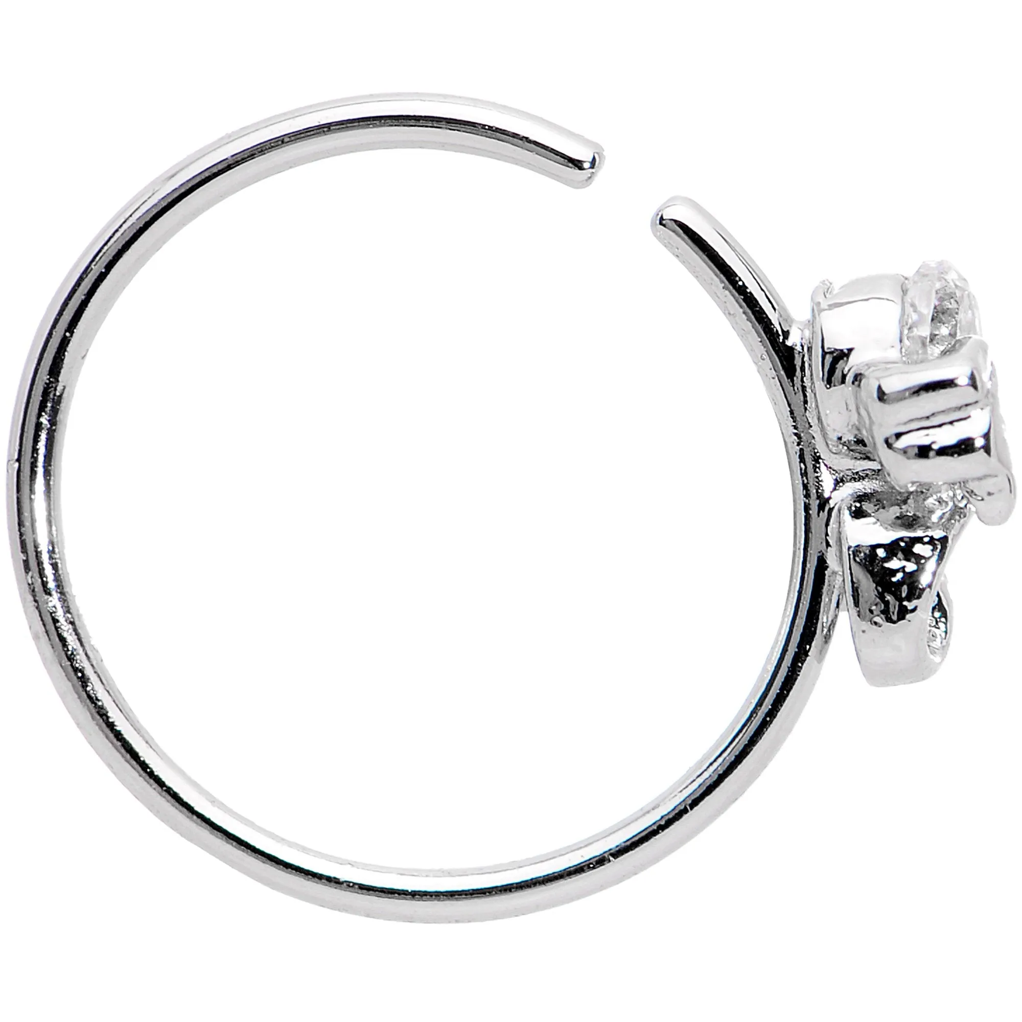 20 Gauge 3/8 Clear Gem Bow Seamless Circular Ring