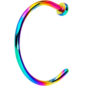 20 Gauge 3/8 Rainbow PVD Implant Grade Titanium Disc Nose Hoop