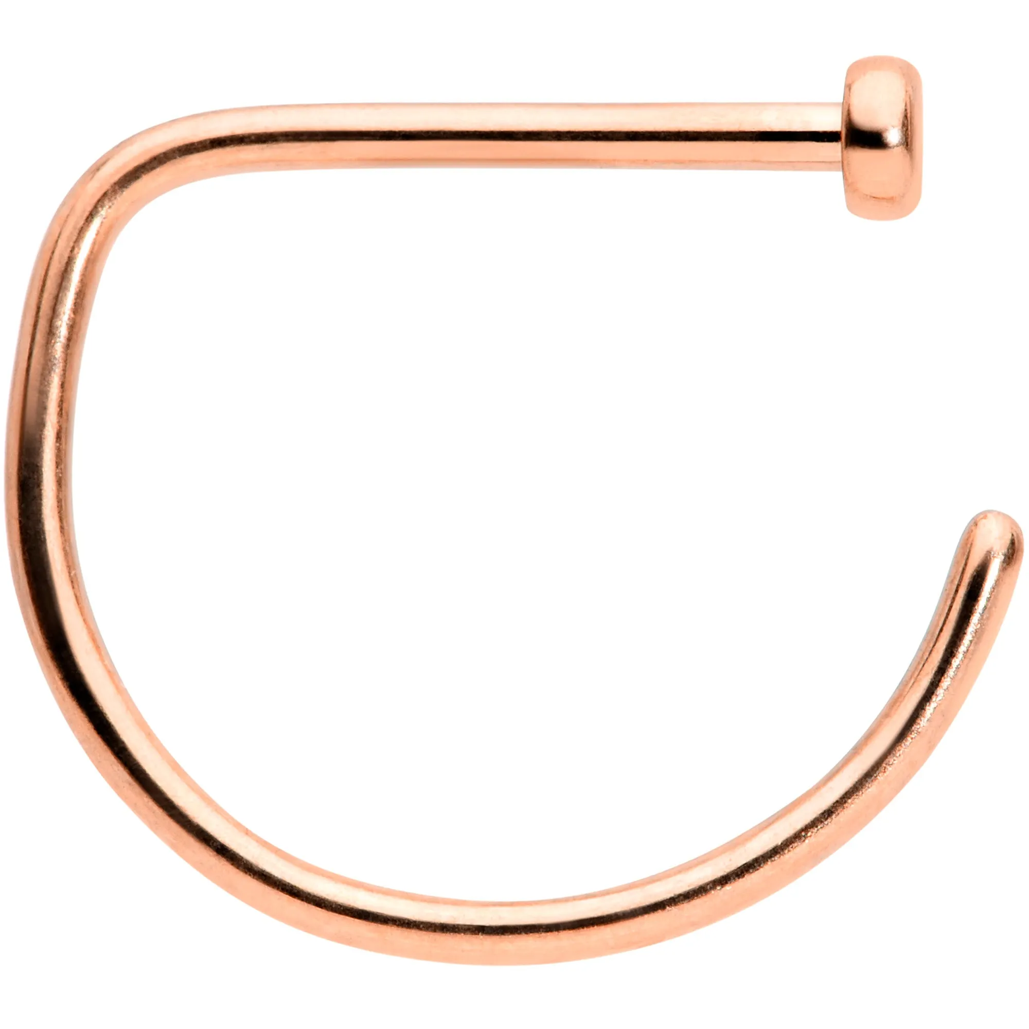 20 Gauge 3/8 Rose Gold Hue Implant Grade Titanium D Shape Nose Hoop