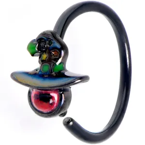20 Gauge 5/16  Black Red Eye Witch Hat Nose Hoop