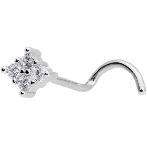 20 Gauge 5/16 Clear CZ Gem Princess Nose Screw