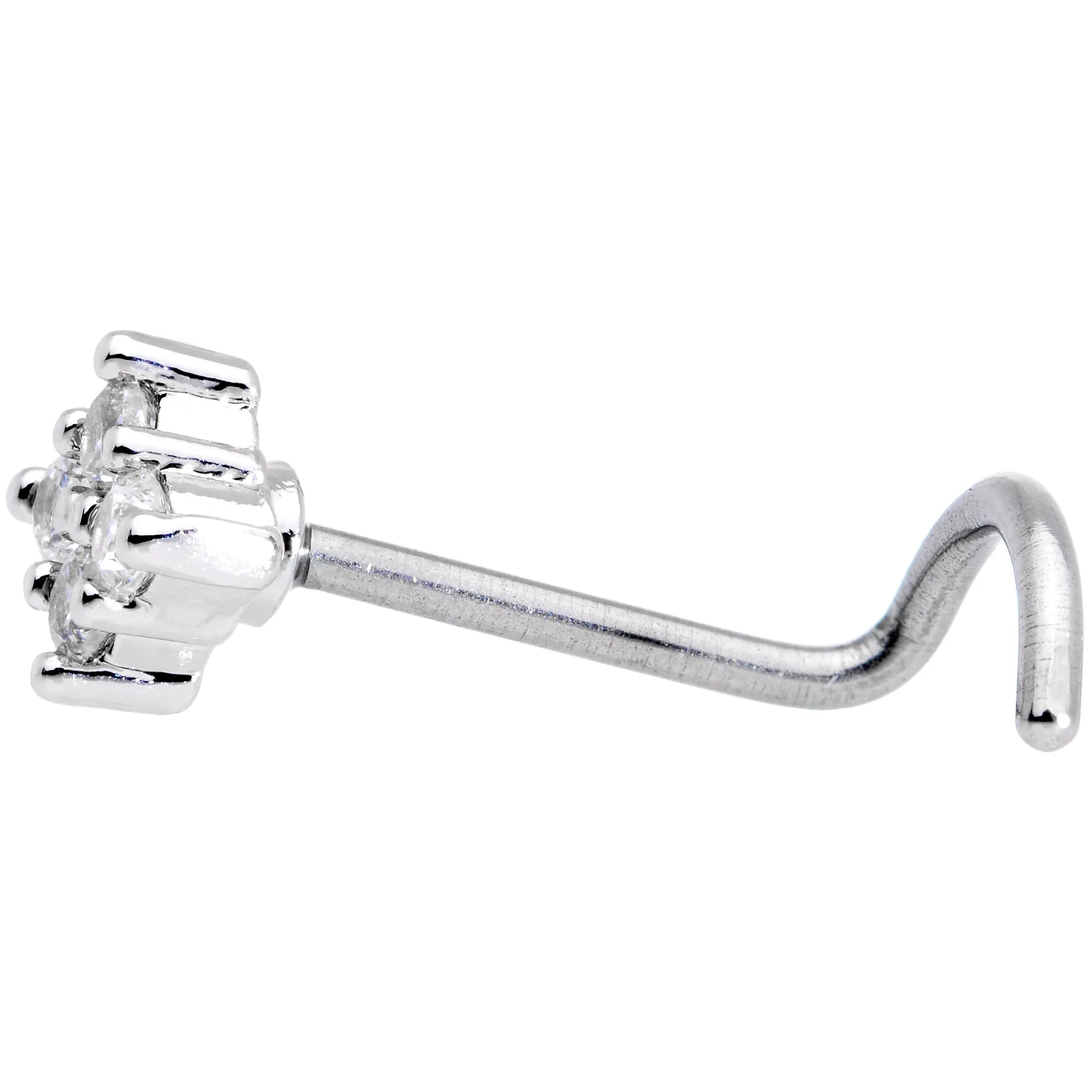 20 Gauge 5/16 Clear CZ Gem Princess Nose Screw