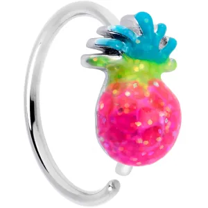 20 Gauge 5/16 Hot Tropical Pineapple Nose Hoop
