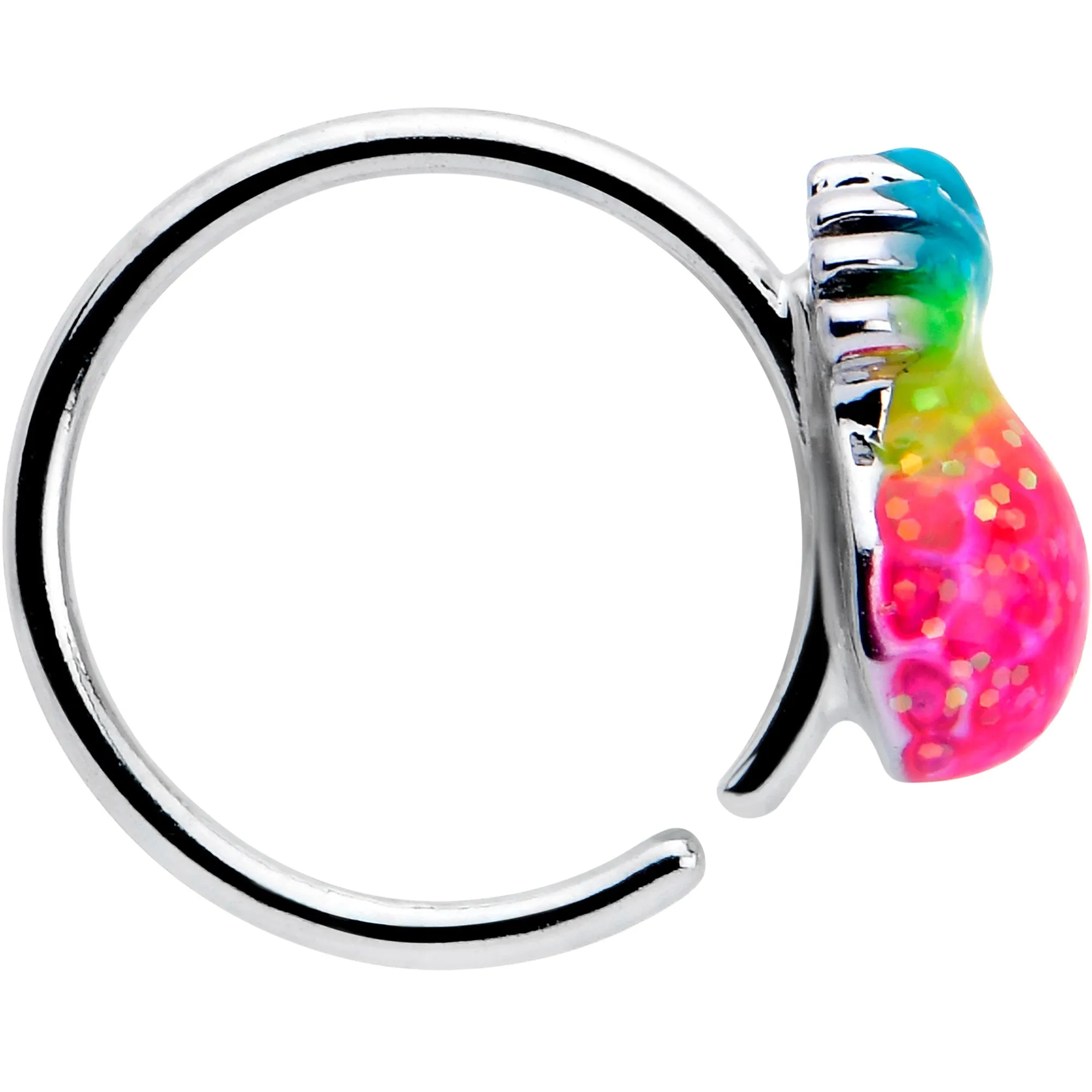 20 Gauge 5/16 Hot Tropical Pineapple Nose Hoop