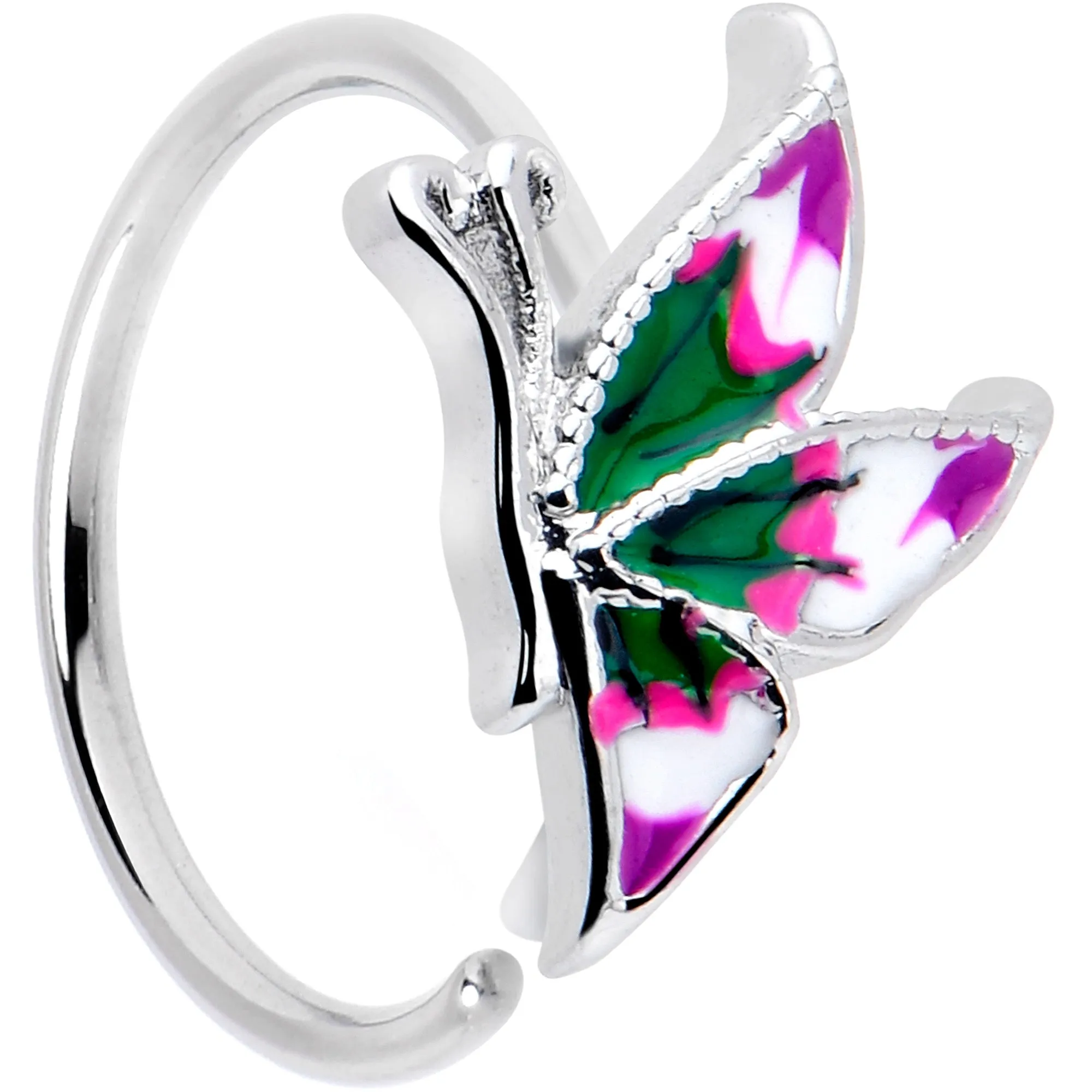 20 Gauge 5/16 Profile Butterfly Nose Hoop
