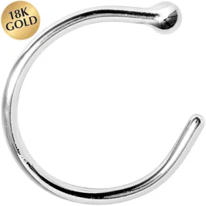20 Gauge 5/16 Solid 18KT White Gold Nose Hoop