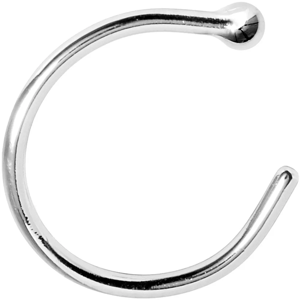 20 Gauge 5/16 Solid 18KT White Gold Nose Hoop