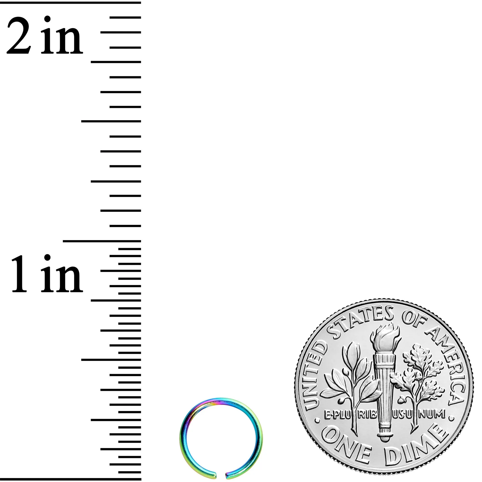 20 Gauge 7mm Rainbow PVD Grade 23 Titanium Bendable Hoop Ring