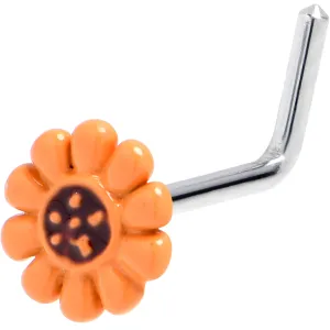 20 Gauge 7mm Simple Classic Sunflower L Shape Nose Ring