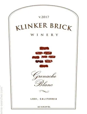 2020 Klinker Brick Lodi, Grenache Blanc