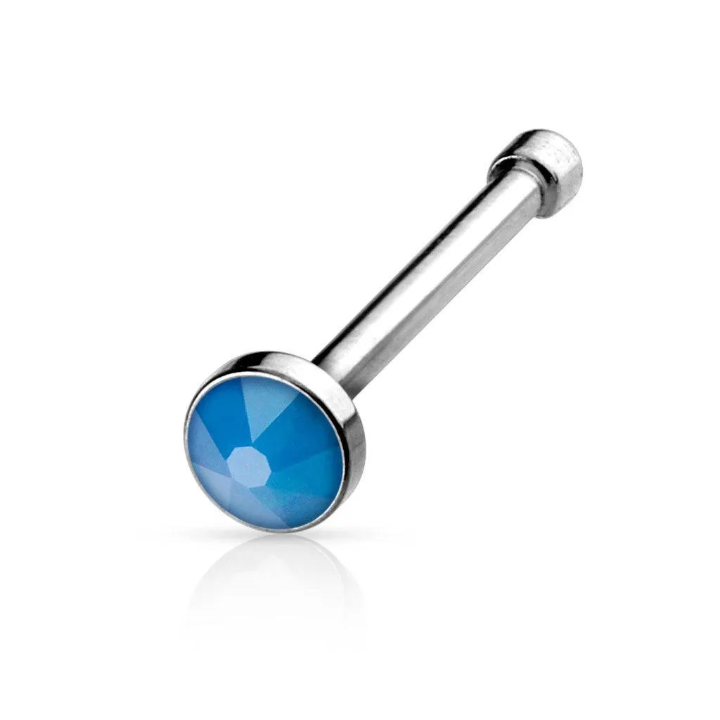 20ga 316L Surgical Steel Opalite Stone Ball End Nose Bone Stud