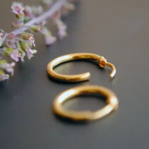 22k Gold 1.5mm Hollow Hoops